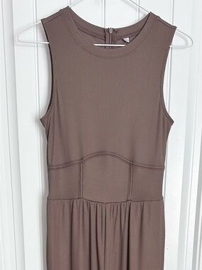 Amazon Sleeveless Wide-Leg Jumpsuit in Taupe